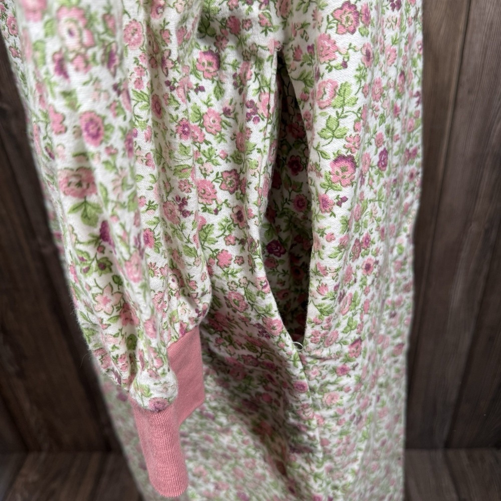 Vermont Country Store Nightgown‎ Sz M Pink Flannel Cotton Turtleneck Cottagecore - Picture 9 of 16